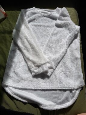 Cozy White Fuzzy Pullover Sweater